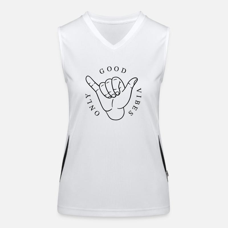 Gute Vibes - Women's Functional Contrast Tank Top - white/black