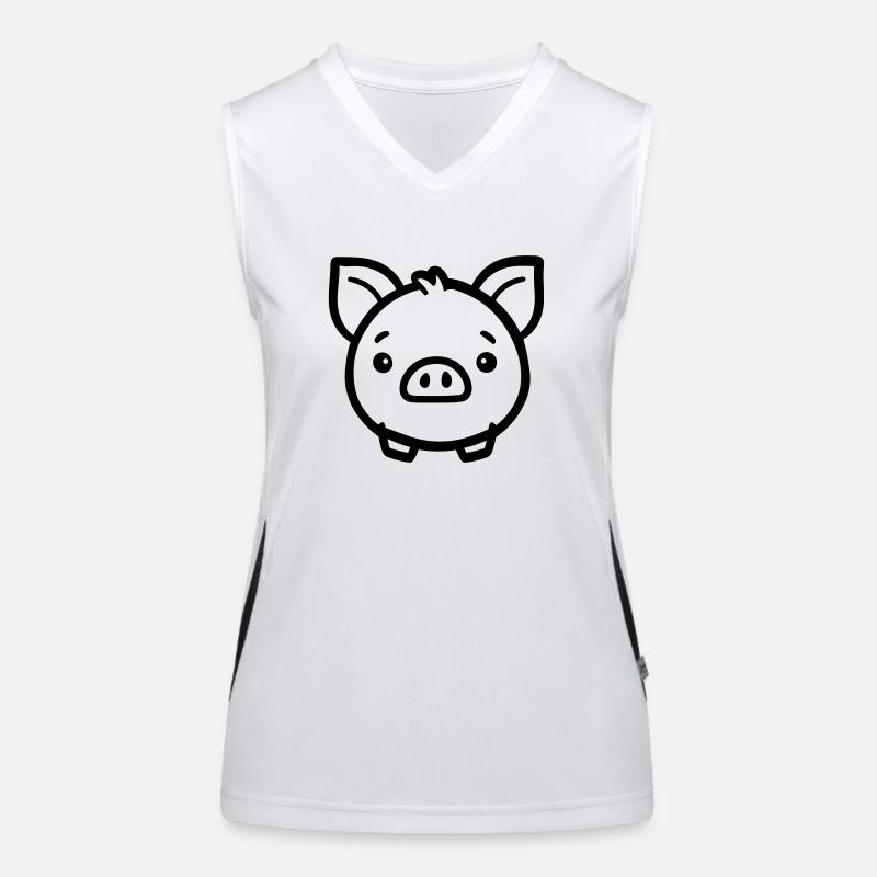 Schwein Funktionelles Kontrast-Tank Top für Frauen
