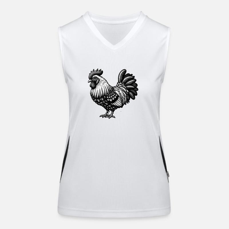 Komplizierte Hahn Illustration Funktionelles Kontrast-Tank Top für Frauen