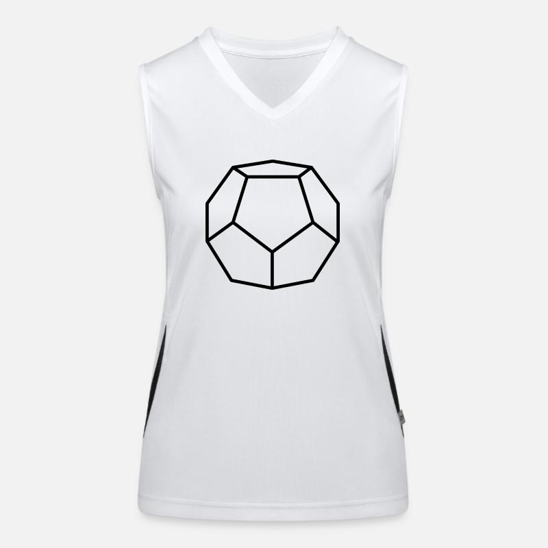 black dodecahedron - Women's Functional Contrast Tank Top - white/black