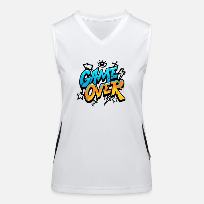 Game over - Women's Functional Contrast Tank Top - white/black