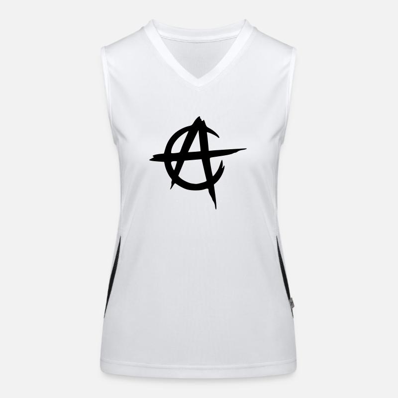 anarcho capitalism vector Women's Functional Contrast Tank Top