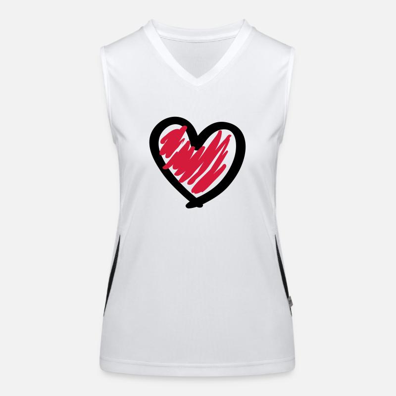 heart_design_f2 Débardeur respirant contrasté Femme
