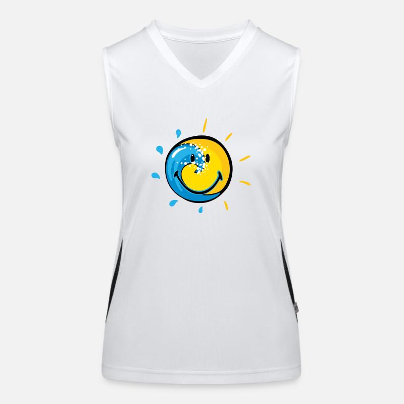 Smiley Splash Sun Funktionelles Kontrast-Tank Top für Frauen