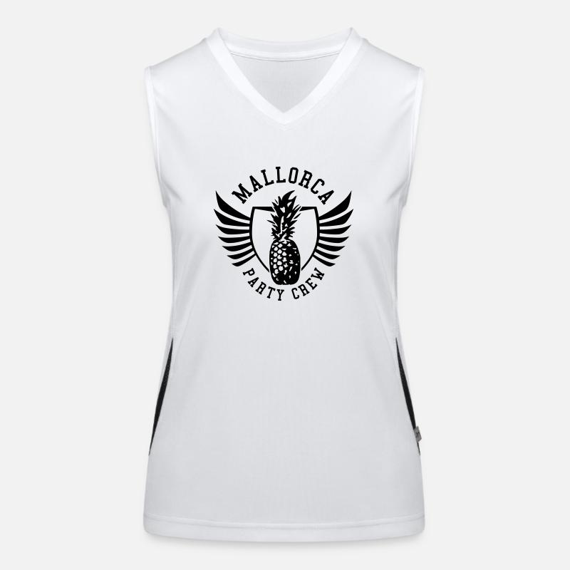 mallorca party crew ananas Funktionelles Kontrast-Tank Top für Frauen