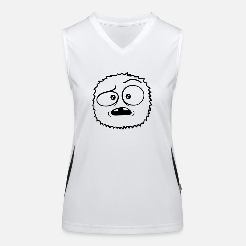Skeptical face hairy monster Women's Functional Contrast Tank Top