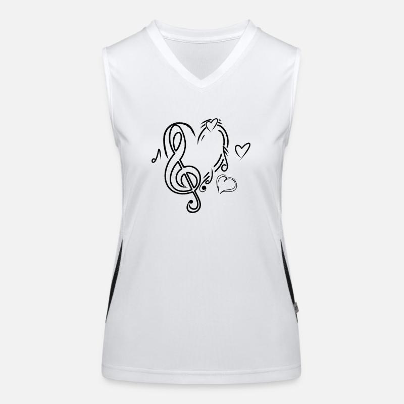 Musik Herz Funktionelles Kontrast-Tank Top für Frauen