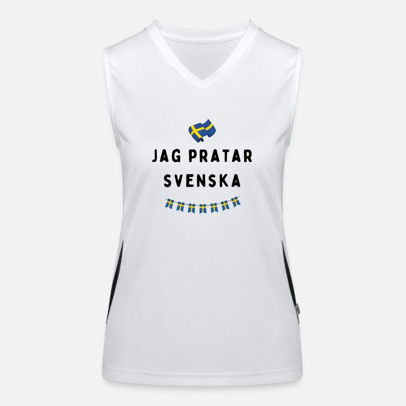Jag pratar svenska schwarz Funktionelles Kontrast-Tank Top für Frauen