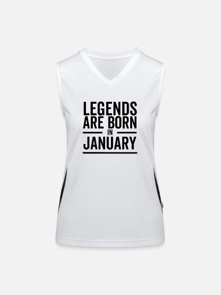 Legends Are Born in January - Women's Functional Contrast Tank Top - white/black - Front