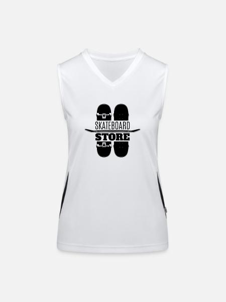 Skateboard SUP Surfing - Women's Functional Contrast Tank Top - white/black - Front