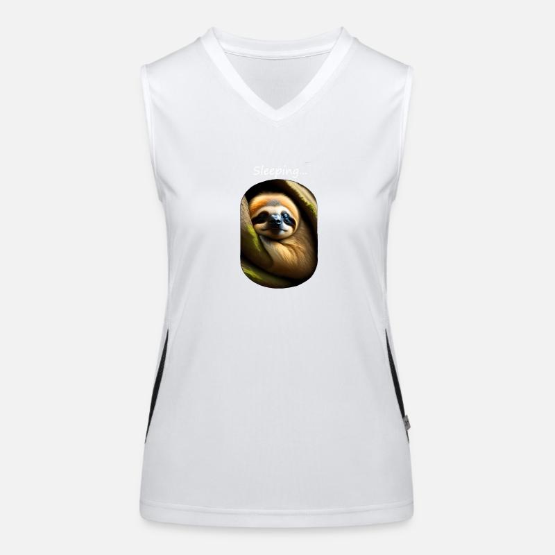 schlafendes Faultier Funktionelles Kontrast-Tank Top für Frauen