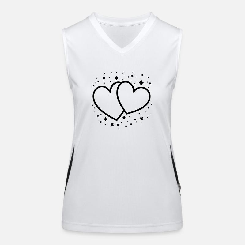 Glitter Hearts Women's Functional Contrast Tank Top