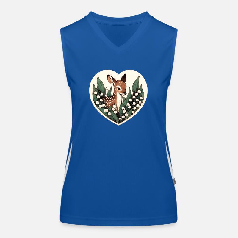 Maiglöckchen-Rehkitz Funktionelles Kontrast-Tank Top für Frauen