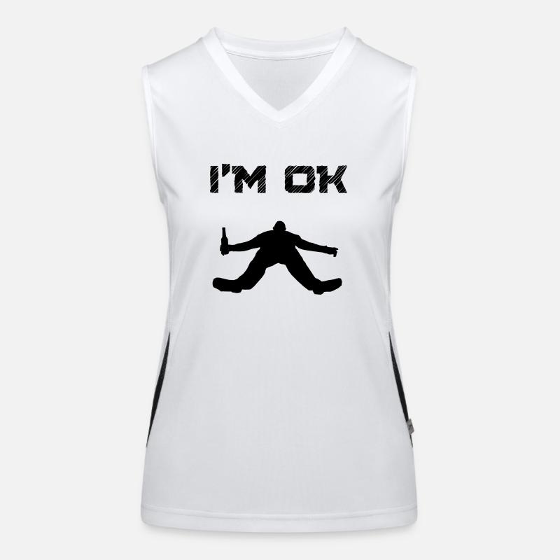 I'm OK Drunk Man Passed Out Blackout Drunken Coma - Women's Functional Contrast Tank Top - white/black