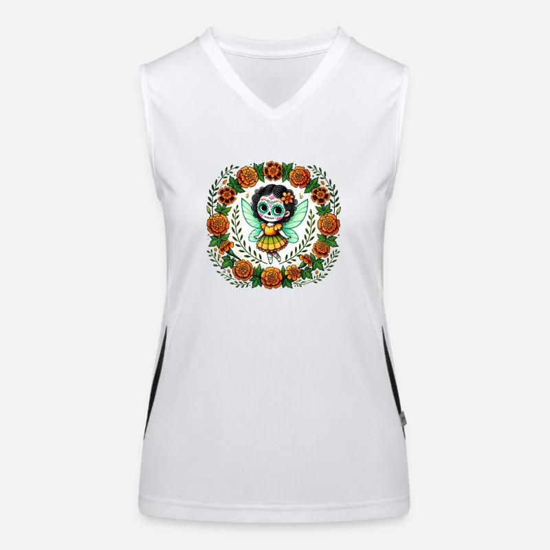 Zuckerschädel-Fee Funktionelles Kontrast-Tank Top für Frauen