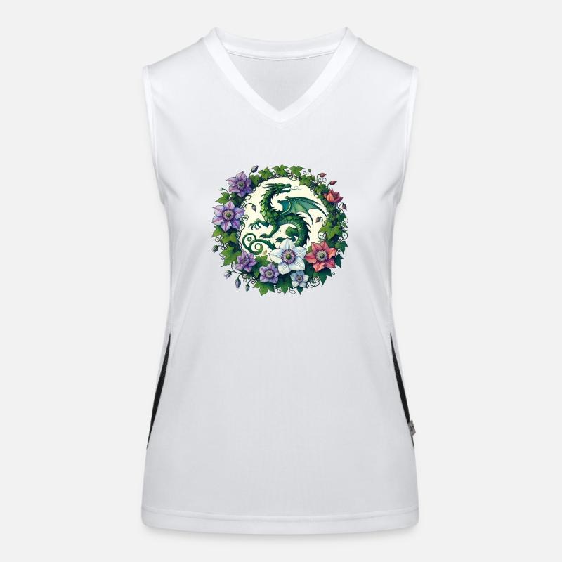 Clematis Drache Funktionelles Kontrast-Tank Top für Frauen