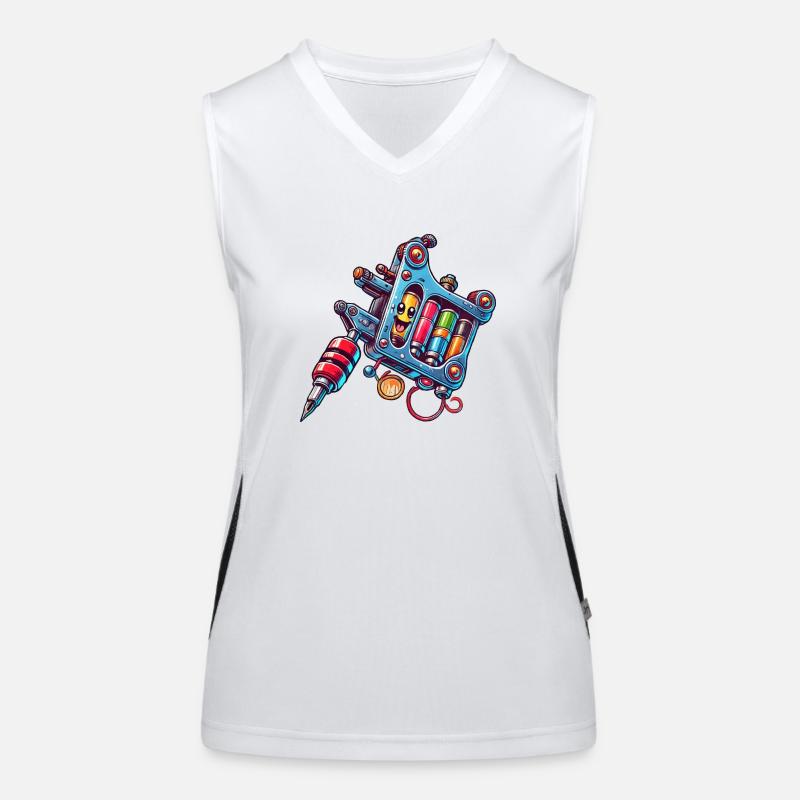 tattoo machine Women's Functional Contrast Tank Top