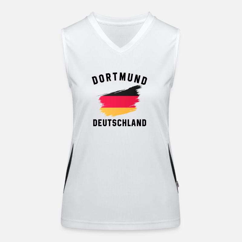 Germany Flag - Creative Brushstroke Women's Functional Contrast Tank Top