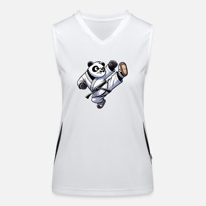 Karaté Panda Ours Débardeur respirant contrasté Femme