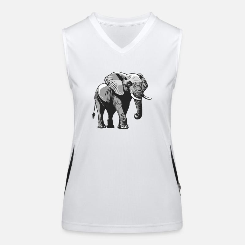 grauer Elefant Funktionelles Kontrast-Tank Top für Frauen
