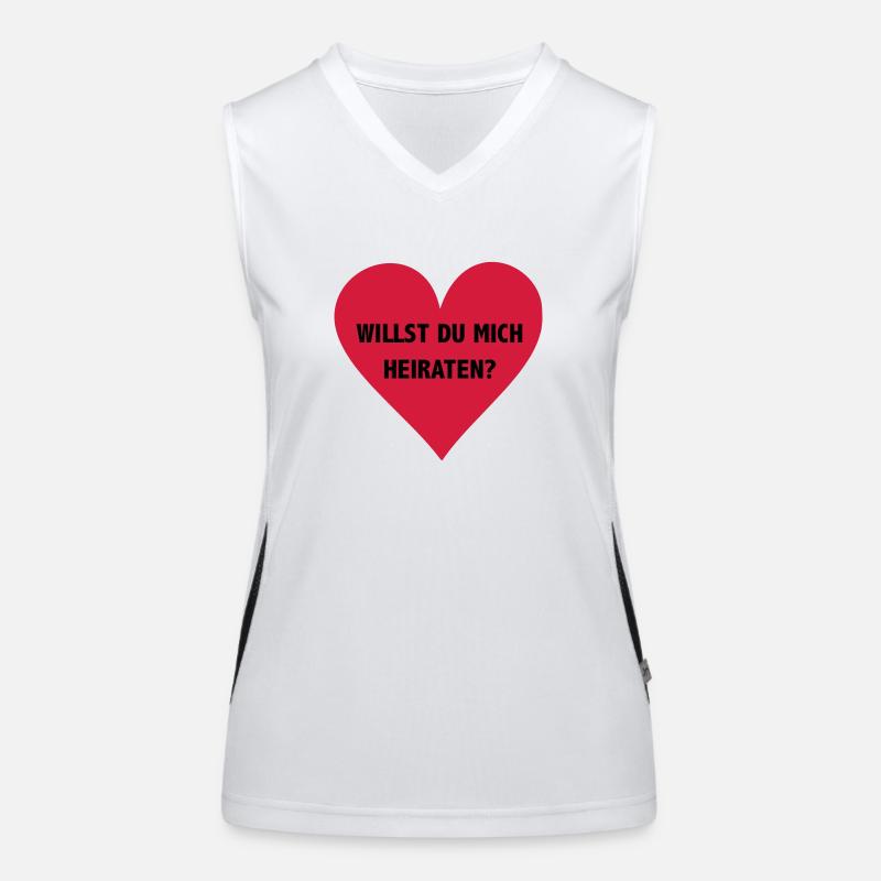 willst du mich heiraten? Funktionelles Kontrast-Tank Top für Frauen