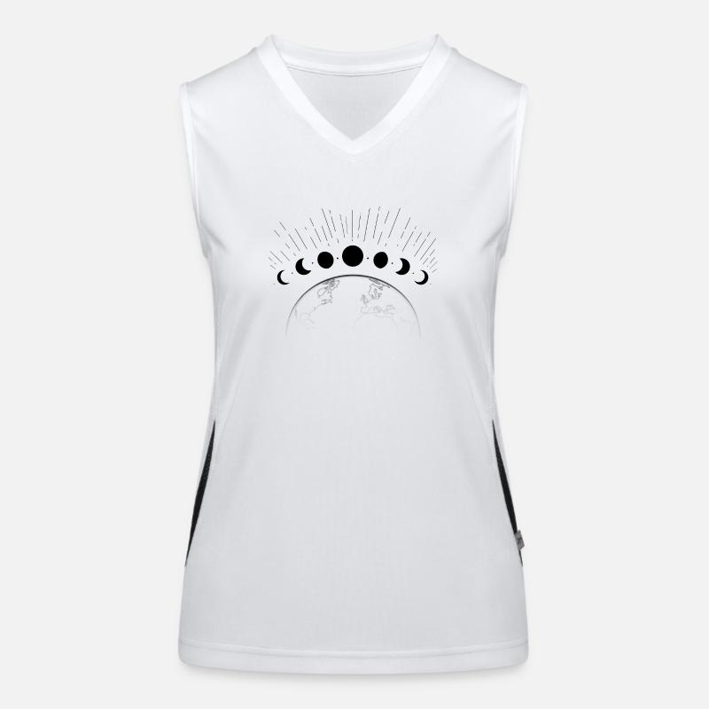 Black lunar cycle Women's Functional Contrast Tank Top