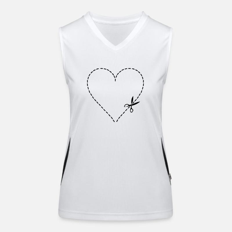 Herz schneiden Funktionelles Kontrast-Tank Top für Frauen