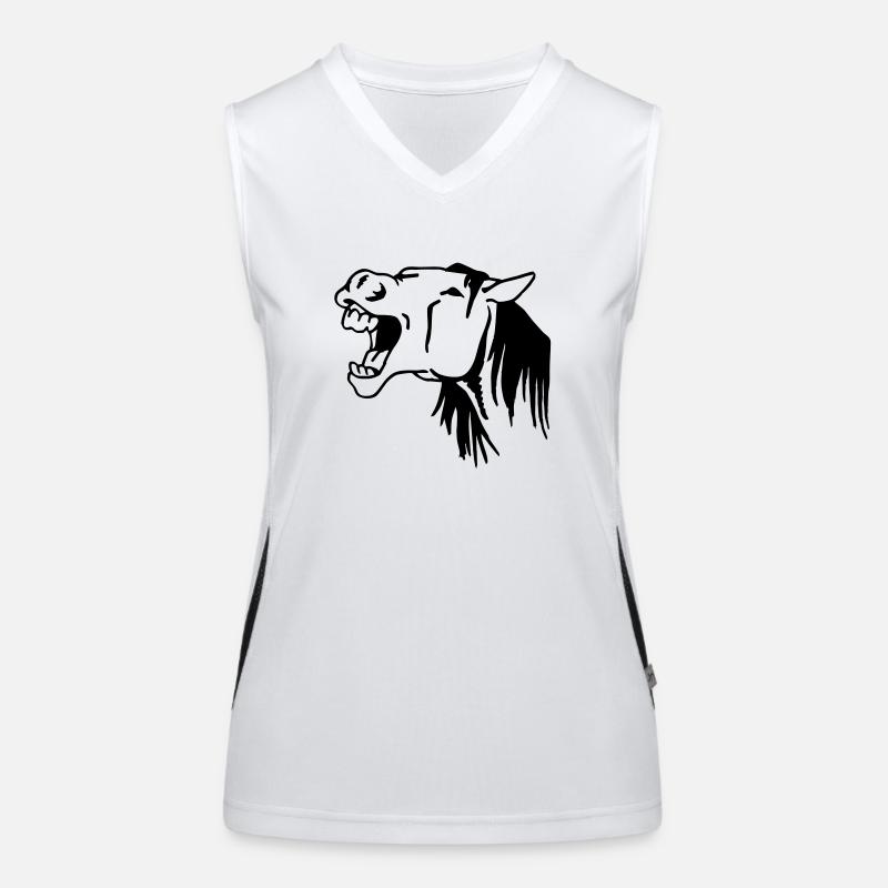Gähnendes Pferd Funktionelles Kontrast-Tank Top für Frauen