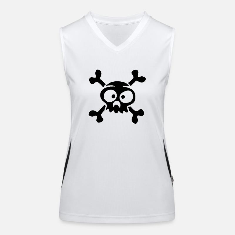 tete de mort pirate Débardeur respirant contrasté Femme