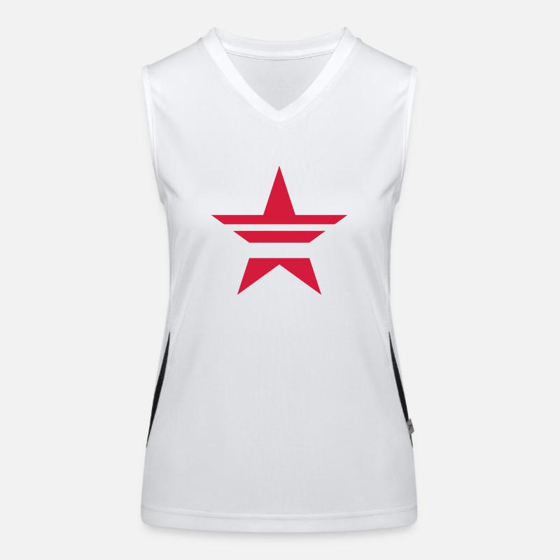 SHARP roten Ausschnitt STAR Funktionelles Kontrast-Tank Top für Frauen