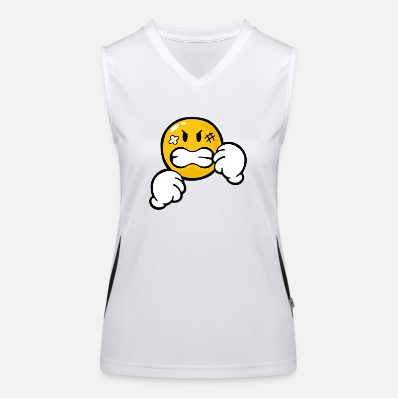 Smiley Anger Aggression Funktionelles Kontrast-Tank Top für Frauen