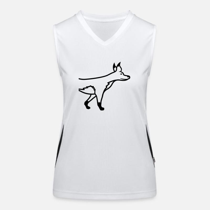 halb vorne vorderteil fuchs schön design cool comi Funktionelles Kontrast-Tank Top für Frauen