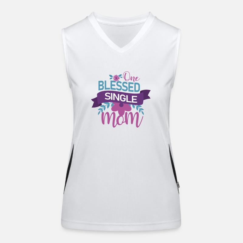 One blessed single mom Funktionelles Kontrast-Tank Top für Frauen
