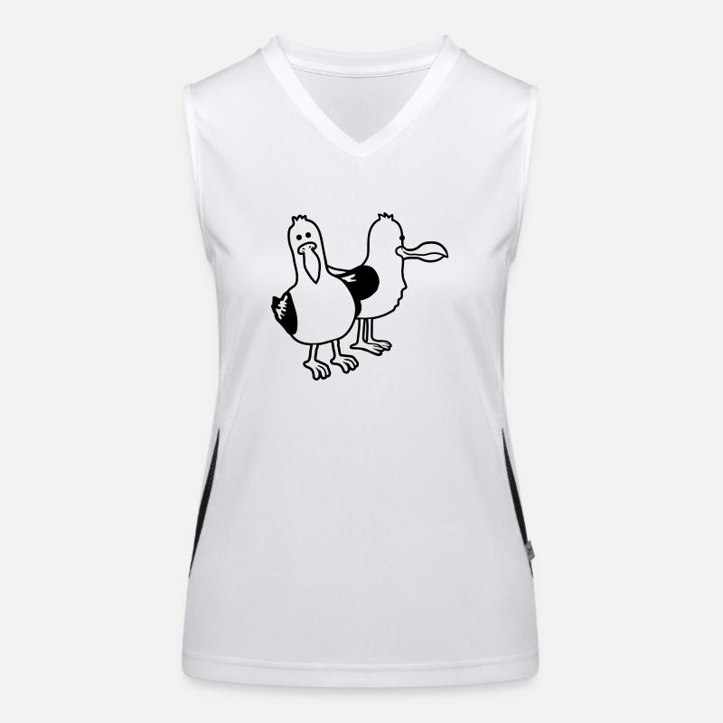 Team 2 lustige Möwen Funktionelles Kontrast-Tank Top für Frauen