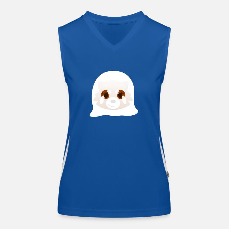 Red panda disguised as a ghost for Halloween Women's Functional Contrast Tank Top