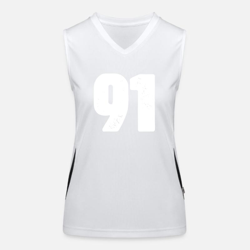 91 Maillot numéro Débardeur respirant contrasté Femme
