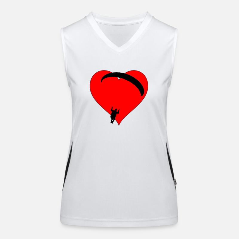 Gleitschirm mit Herz Funktionelles Kontrast-Tank Top für Frauen