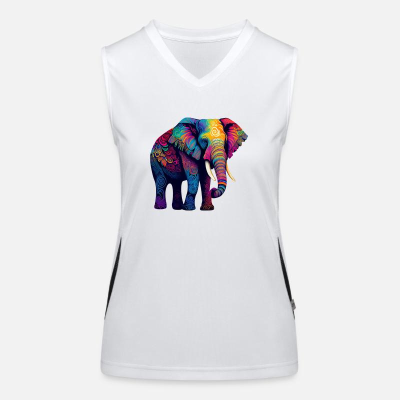 Bunter Elefant Funktionelles Kontrast-Tank Top für Frauen
