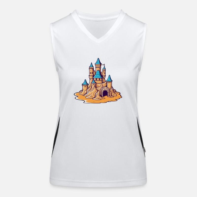 Blaue Sandburg Funktionelles Kontrast-Tank Top für Frauen