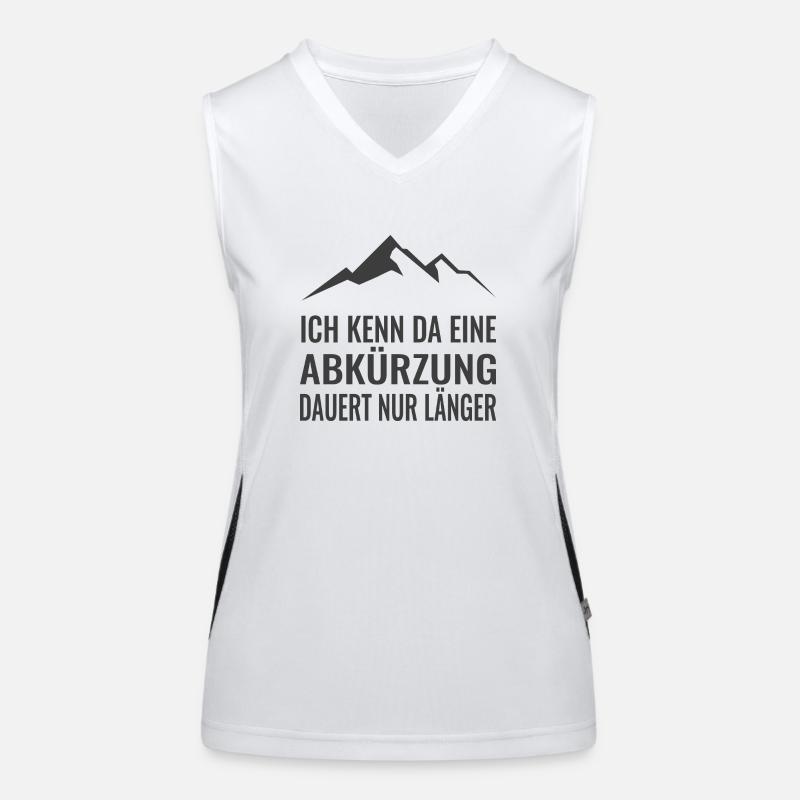 Bergsteiger Spruch Berg Abkürzung Funktionelles Kontrast-Tank Top für Frauen