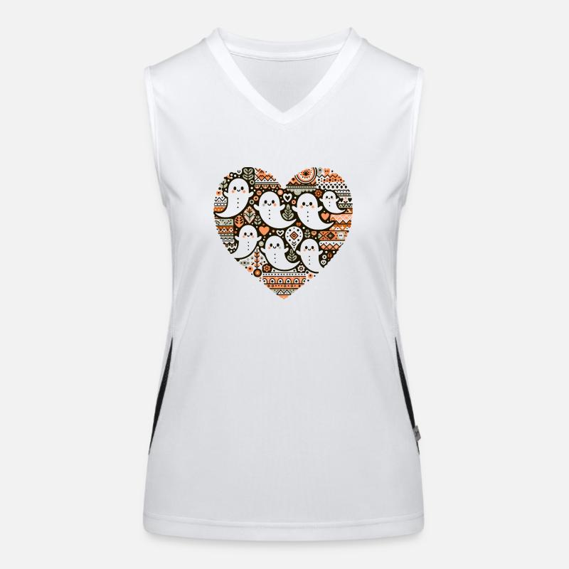 Boho Ghost Heart T-Shirt Funktionelles Kontrast-Tank Top für Frauen