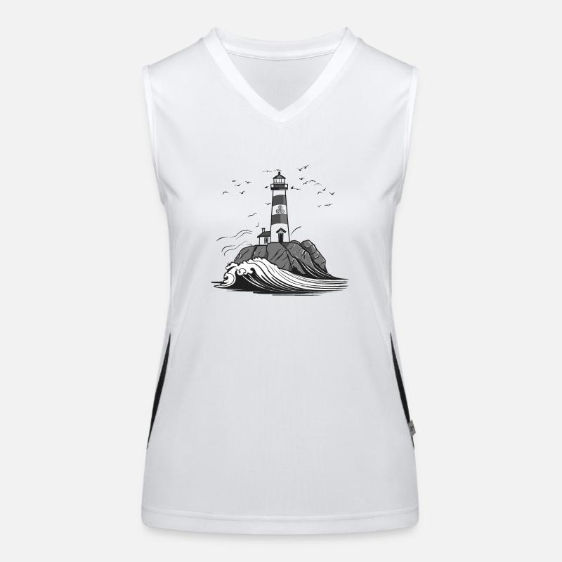 Breton Lighthouse #4 Women's Functional Contrast Tank Top