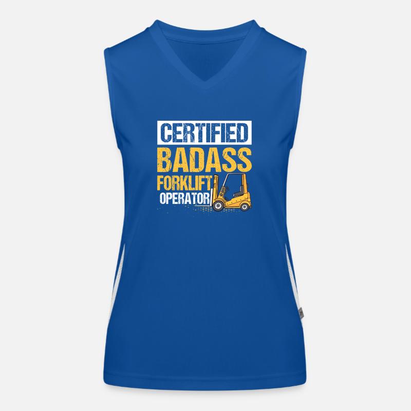 Certified Badass Forklift Operator Driver Job Women's Functional Contrast Tank Top