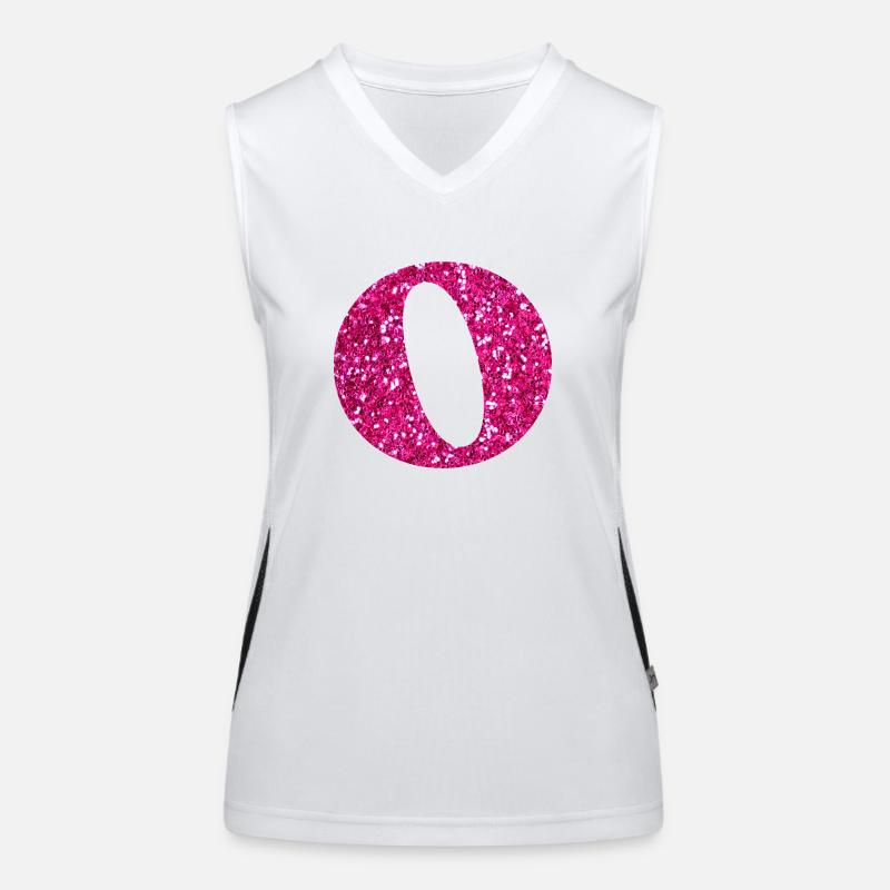 Buchstabe o rosa Glitzer Funktionelles Kontrast-Tank Top für Frauen