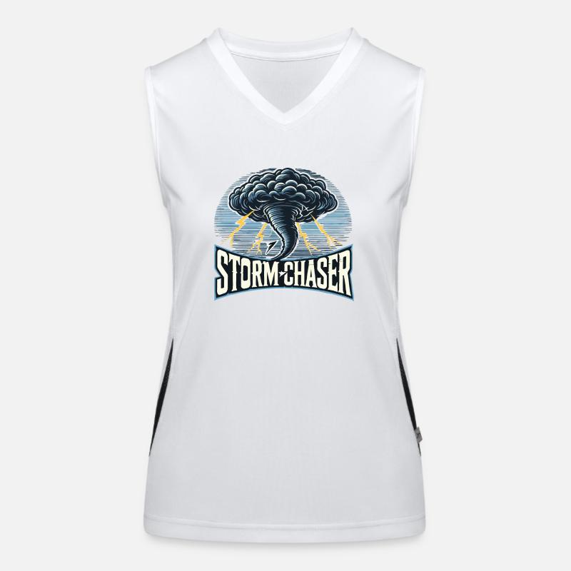 strom chaser - Women's Functional Contrast Tank Top - white/black