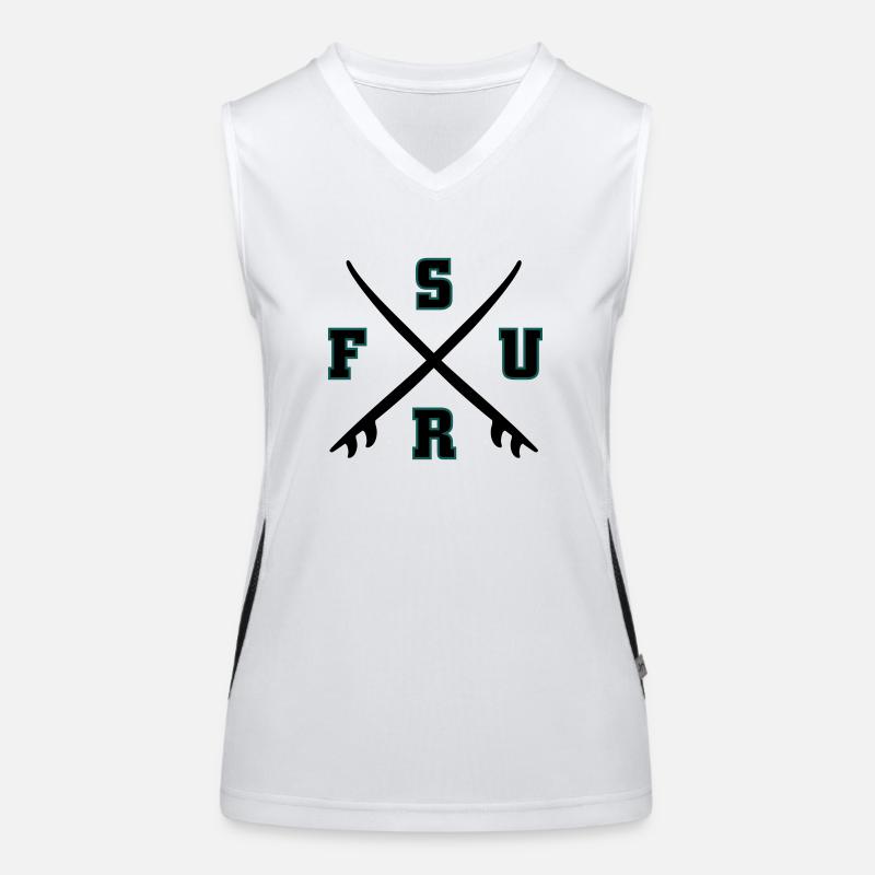 Surf Logo Funktionelles Kontrast-Tank Top für Frauen