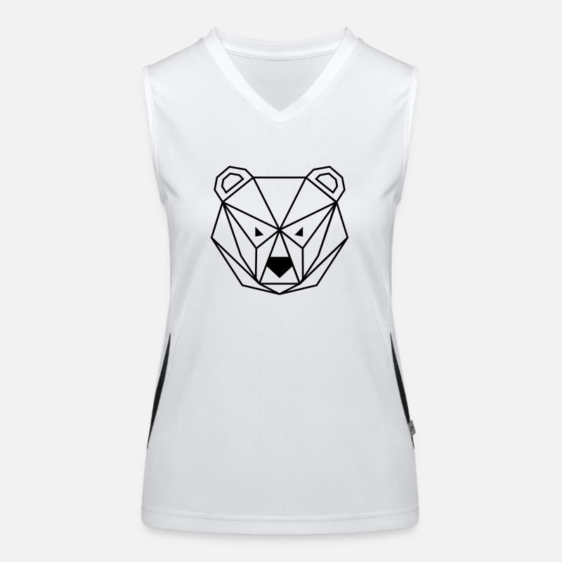 Bear outline Women's Functional Contrast Tank Top