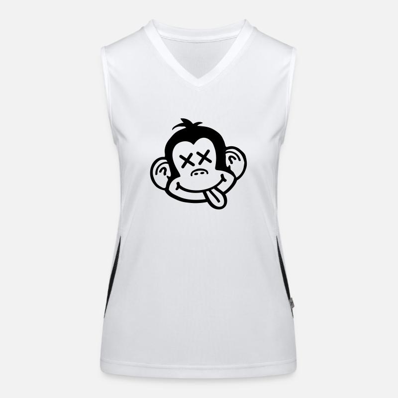 affe_crazy_smiley_aq1 Funktionelles Kontrast-Tank Top für Frauen