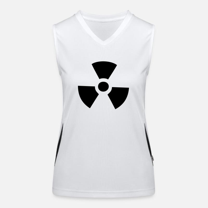nuclear radioactive atomic symbol Women's Functional Contrast Tank Top