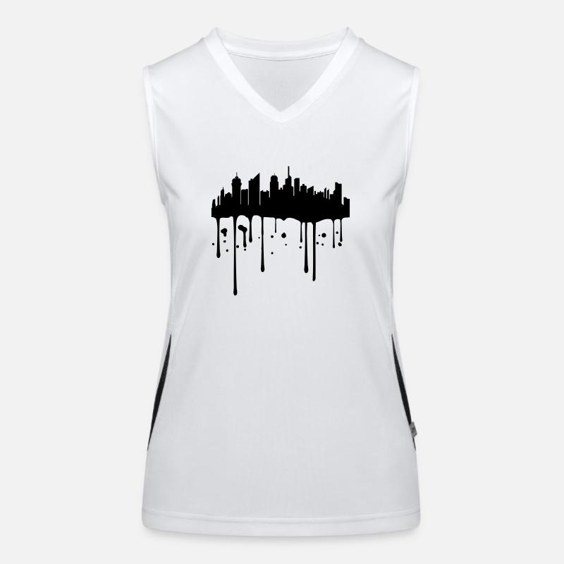 color stamp drop graffiti city metropolis sil Women's Functional Contrast Tank Top